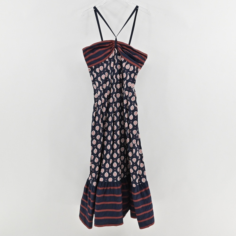 Anthropologie Zosime Patterned Maxi Dress Size 12 Floral Stripe Strappy Bohemian - Picture 2 of 15